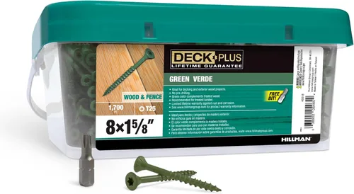 Miniatura 55 de Deck Plus Tornillos para valla y madera exterior con revestimiento epoxi de 3 pulgadas #10 x 3 Torx/Star Drive Incluido, rosca gruesa, tornillo