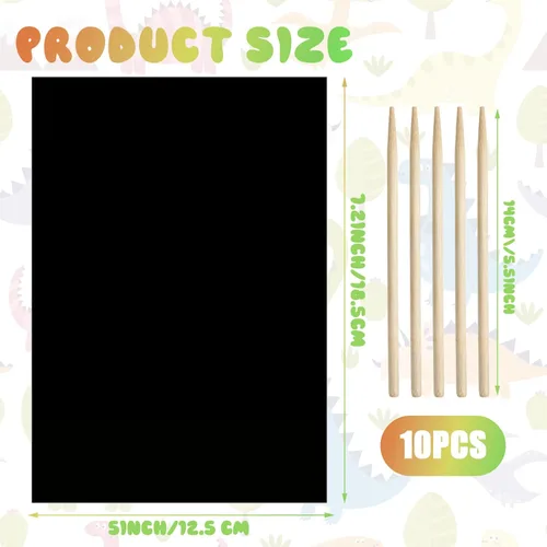 Miniatura 2 de Gersoniel Juego de 60 piezas de papel para rascar para adultos, kit de rascador de 7.2 x 5 pulgadas, papel negro para rascar, suministros de arte