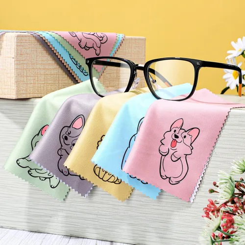 Miniatura 7 de WILLBOND Paño de limpieza de microfibra con diseño de perro, paño de microfibra suave multicolor para lentes, lentes de cámara, pantallas