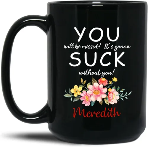 Miniatura 8 de Taza de café negra con nombre personalizado de compañero de trabajo de 11 onzas, 15 onzas, taza de café de cerámica con texto en inglés «A Wise
