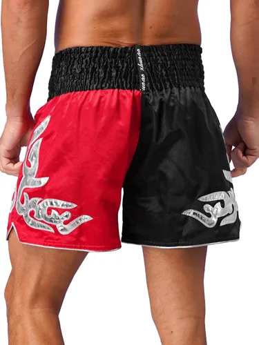 Miniatura 4 de QinCiao Pantalones cortos de boxeo Muay Thai para hombre, pantalones cortos de kickboxing, artes marciales, entrenamiento, gimnasio, entrenamiento