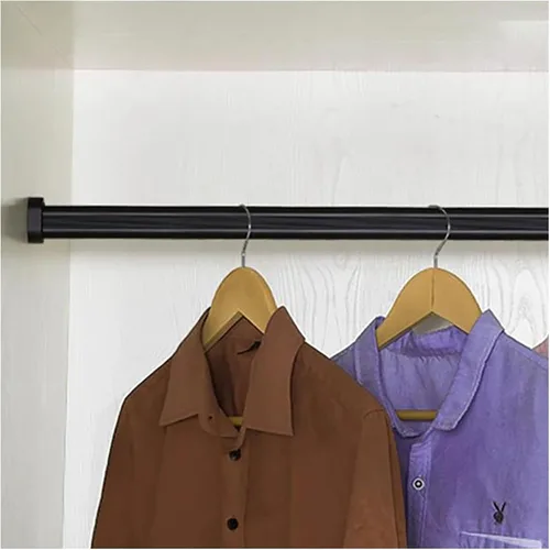 Varilla colgante de pared para armario, barra de armario impermeable personalizada, barra de armario de aleación de aluminio con base de brida para