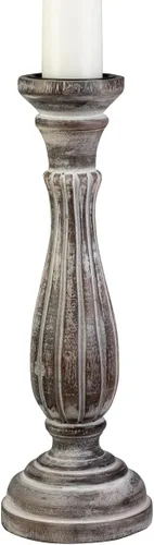 Miniatura 10 de Biedermann & Sons Portavelas de pilar de madera lavada, blanco, 6 pulgadas de alto, se adapta a velas de pilar de hasta 3 pulgadas, soporte de velas
