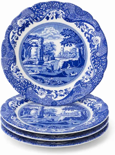 Spode Plato de pan y mantequilla italiano azul, juego de 4