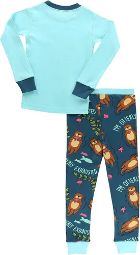Miniatura 2 de Lazy One Conjuntos de pijama cálidos de manga larga para niñas y niños, divertidos conjuntos de pijama de animales para niños, acogedores, cómodos