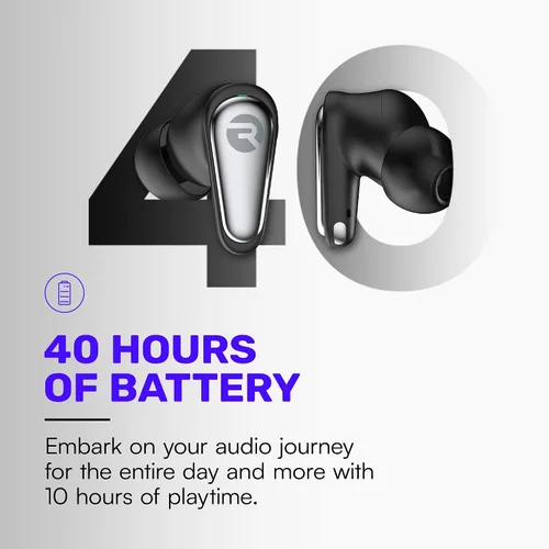 Miniatura 6 de Auriculares Raycon Pro inalámbricos Bluetooth con cancelación activa de ruido híbrida, modo de consciencia, 40 horas de batería, 6 micrófonos