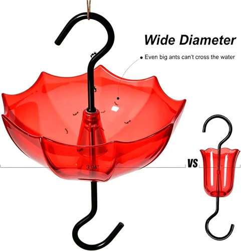Miniatura 3 de Foso de hormigas para comederos de colibríes y comederos de orientola, paquete de 2 unidades de 5 onzas x 2 unidades, color rojo, protector
