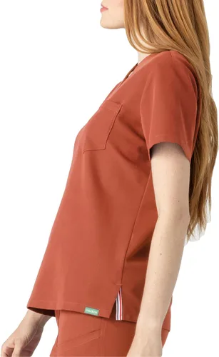 Miniatura 4 de Mediclo Sal Essential - Camiseta médica para mujer, respetuosa con el medio ambiente, sostenible, con cuello en V, bolsillo en el pecho, ropa
