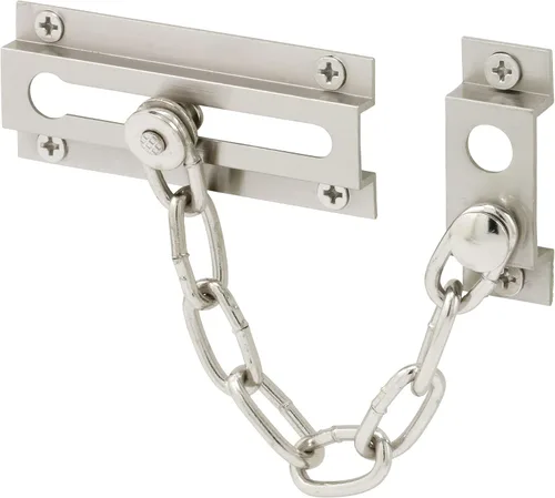 Cadena de seguridad para puertas de 3-5/16'', latón macizo, acabado en níquel satinado