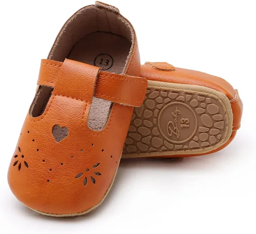 Miniatura 114 de RVROVIC Mocasines de princesa para bebé, zapatos brillantes de Mary Jane, zapatos de cuna de suela suave y ligera de primera calidad, zapatos