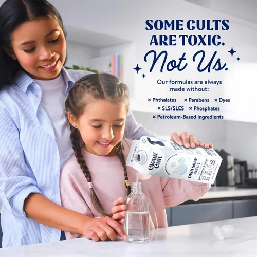 Miniatura 5 de Cleancult Repuesto líquido de jabón para platos (32 onzas, 1 unidad) – Poder de limpieza a base de plantas – Jabón para platos que corta la grasa