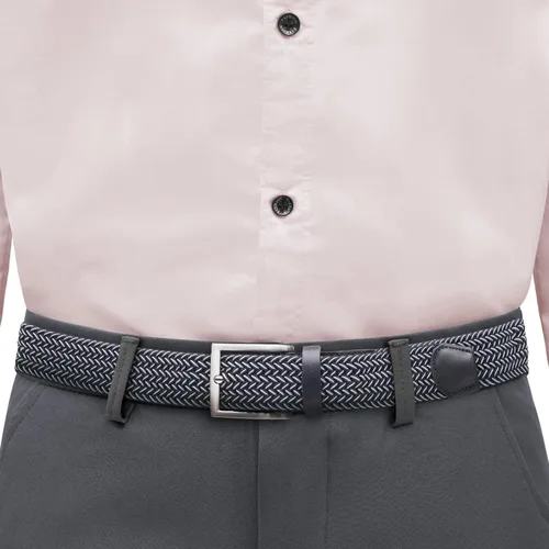 Miniatura 7 de Cinturón elástico para hombre, tejido elástico trenzado, cinturón de tela casual para golf, caza, pantalones de mezclilla