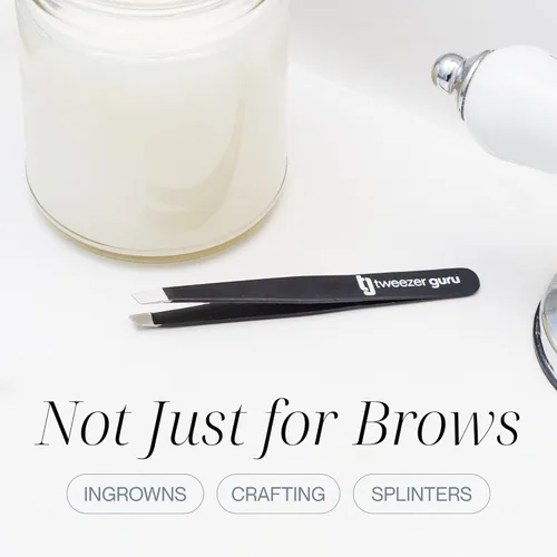 Miniatura 7 de Tweezer Guru Pinzas para el vello facial de mujeres y hombres, pinzas de precisión para cejas inclinadas para cabello encarnado, eliminación