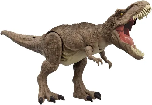Miniatura 7 de Mattel Jurassic World Chaos Theory All-Out Attack Tyrannosaurus Rex Figura de Acción de Dinosaurio Juguete, T. rex con Ataque Furioso, Mordida