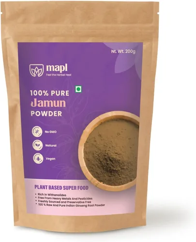 Miniatura 9 de MAPL Amla Powder (7.05 oz) – Superalimento indio orgánico para el cuidado del cabello Grosella espinosa india/polvo de amalaki 100% puro Apoya