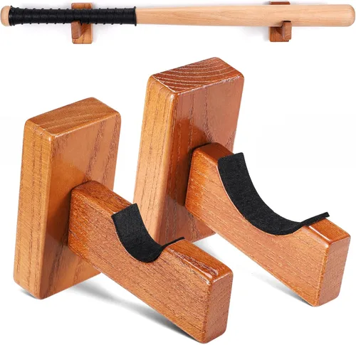 Miniatura 12 de TOBWOLF 2 vitrinas para bates de béisbol, soporte para colgar bates de béisbol, soporte horizontal para bates de béisbol de montaje en pared