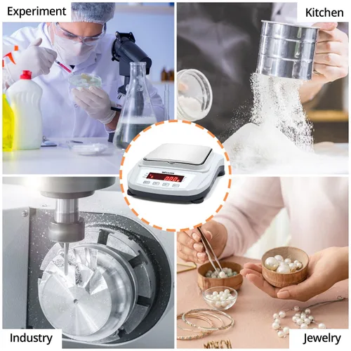 Miniatura 6 de Báscula de laboratorio 21.16 oz/0.00 oz Báscula digital de alta precisión con pesos de 17.64 oz Balanza analítica Balanza electrónica para pesaje