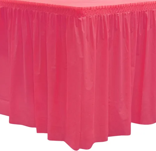 Miniatura 47 de Party Essentials Falda de mesa de plástico desechable resistente, 1 unidad, 29 pulgadas de ancho x 14 pies (168 pulgadas) de largo, amarillo