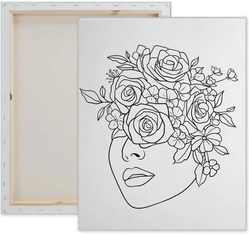Miniatura 2 de Essenburg Kit de pintura para dama de flores laterales de lienzo predibujado Recuerdo de fiesta para adultos y adolescentes Actividad nocturna