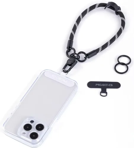 Miniatura 14 de 1 correa de muñeca para teléfono, 2 correas para teléfono, correa de muñeca para teléfono, llavero, llavero (negro)