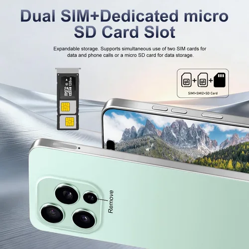 Miniatura 5 de Teléfono celular desbloqueado de 16 pm, pantalla HD de 6.99 pulgadas, teléfono 5G de 16+512 GB, Android 14.0, cámara de zoom de 68+108 MP, botón