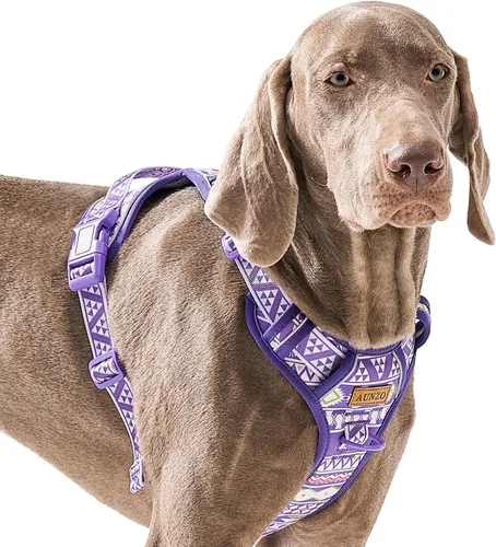 Miniatura 19 de Arnés para perro sin tirones para perros medianos, chaleco reflectante ajustable con asa, para entrenamiento, senderismo, caminar, chaleco gris a