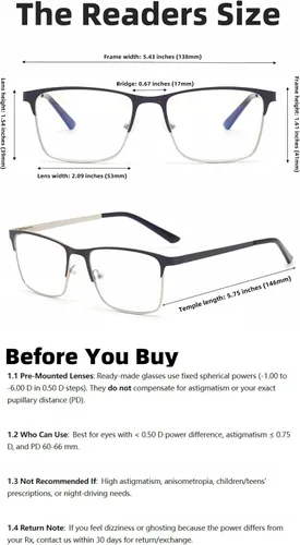Miniatura 5 de Gafas de miopía para distancia con estuche rígido, bisagra de resorte, lentes de luz azul, no lentes de lectura