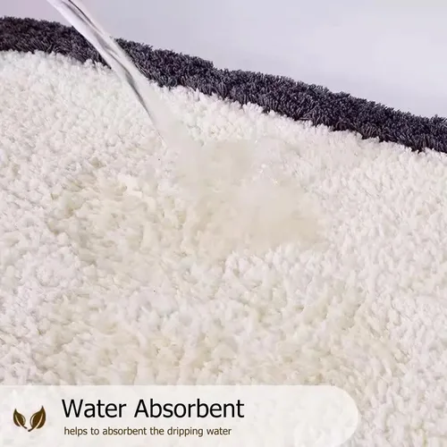 Miniatura 7 de Tapete de baño lavable para baño, 31 x 20 pulgadas, medio círculo, antideslizante, pequeño, absorbente, de secado rápido, alfombra de felpa