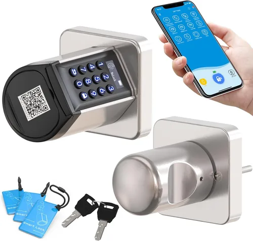 Miniatura 9 de WELOCK Cerradura Inteligente WiFi para Puerta, Perilla de Entrada sin Llave 5 en 1 con Seguridad de Bloqueo Automático, Control de Aplicación