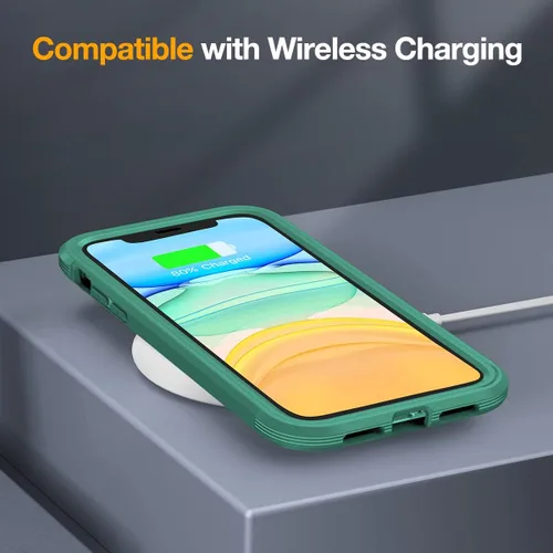 Miniatura 4 de Miracase Glass Series - Funda para iPhone 11 de 6.1 pulgadas, funda protectora de teléfono con borde resistente de cuerpo completo mejorado con Verde