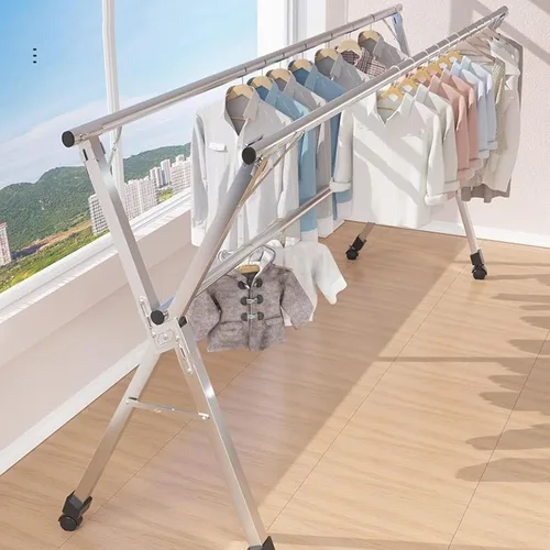 Miniatura 7 de Outdoor Retractable Clothes Drying Rack Stainless Steel Adjustable Laundry Rack Space Saving and Foldable Garment Rack for Indoor and Outdoor Use
