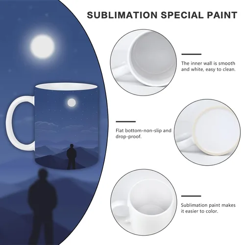 Miniatura 4 de Tazas de café en blanco de cerámica para sublimación de 11 Oz, paquete de 36 piezas, tazas de café blancas con revestimiento en blanco, tazas