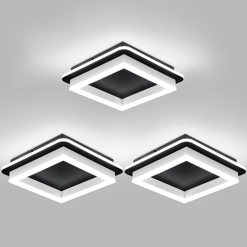 Miniatura 15 de CANEOE Luz de Pasillo Cuadrada de 24W, Moderna Luz de Techo LED de Montaje al Ras, Luces de Acrílico Blanco Cerca del Techo para Dormitorio Comedor