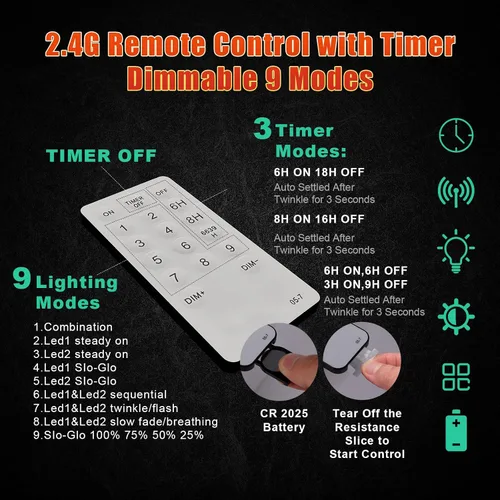 Miniatura 6 de 12 modos de luces para árbol de Navidad fáciles con anillo para interiores y exteriores, cadena de 6.56 pies x 12 líneas, 288 luces LED