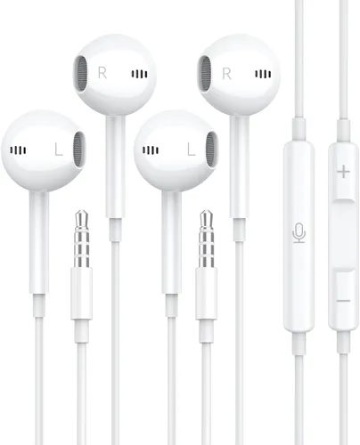 Miniatura 7 de Auriculares con cable, paquete de 2 audífonos de 3.5mm con micrófono, llamada clara, control de volumen estéreo HiFi, para iPhone, iPad, Samsung