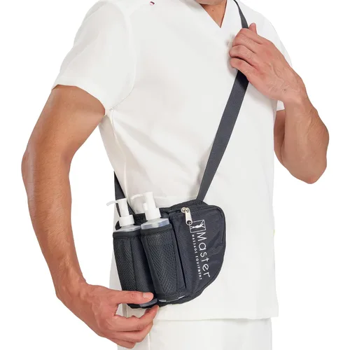 Miniatura 2 de Master Massage Bolsa de aceite de masaje para botella doble, bolsa de crema ajustable y bolsa de loción, kit doble, funda de loción para botella