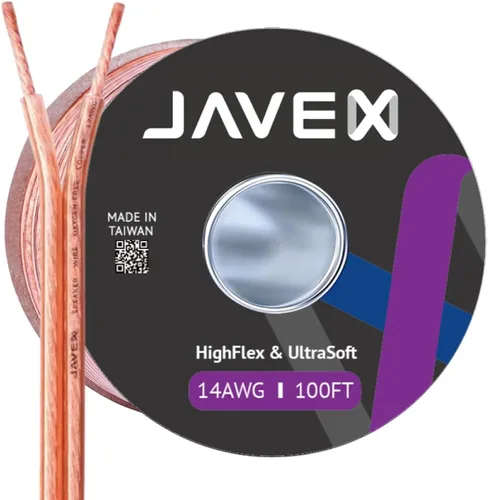 Miniatura 6 de JAVEX Cable de alambre de altavoz de audio calibre 16 AWG (15.24 M), [OFC Cobre libre de oxígeno] Cable plano delgado para audio estéreo automotriz