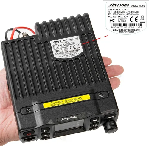 Miniatura 2 de Radio móvil amateur Anytone AT-778UV con antena de coche, radios de dos vías de largo alcance 40 kilómetros, ideal para principiantes en actividades