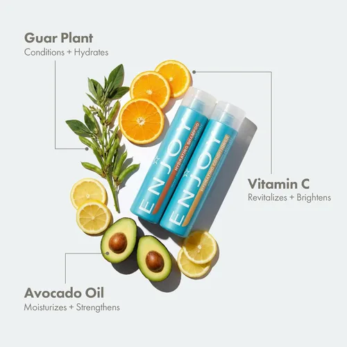 Miniatura 3 de Enjoy Juego de champú y acondicionador hidratante, humedad diaria sin sulfato para un cabello suave, brillante y manejable, seguro