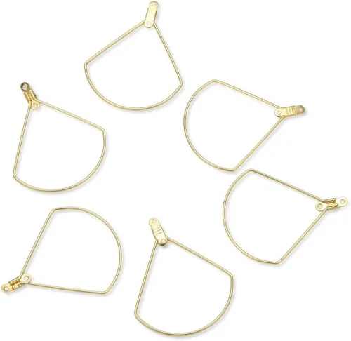 Miniatura 7 de 10 piezas Adabele resistentes al deslustre de 1.181 in círculo redondo con cuentas de aro chapado en oro amarillo de 18 quilates para aretes