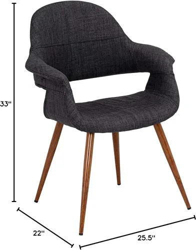 Miniatura 3 de Armen Living Sillón moderno de tela de carbón Phoebe