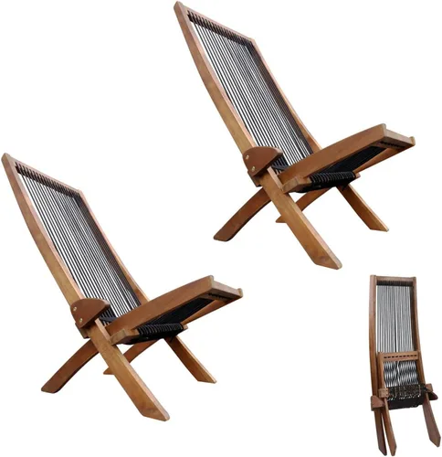 Miniatura 11 de Sillas plegables de madera plegable para patio, silla plegable de madera maciza de acacia, fácil montaje, sillas para fogata para interiores y Silla