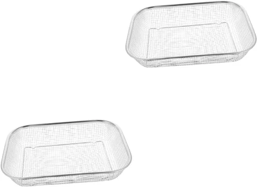 BESPORTBLE Colador de cuenco de lavado, 2 unidades, cesta de drenaje, cesta de filtro de acero inoxidable, colador portátil de metal para alimentos