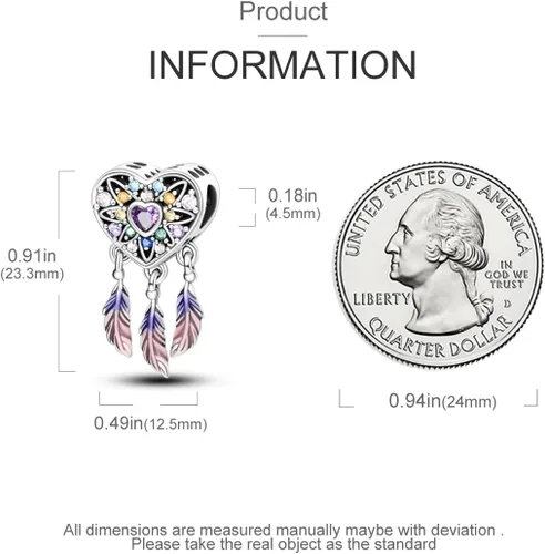 Miniatura 4 de Parmuz 925 Sterling Silver Charms for Charm Bracelet Necklace Mom Heart Love Dangle Charm Beads for Women Mother Grandmother Mothers Day Gift