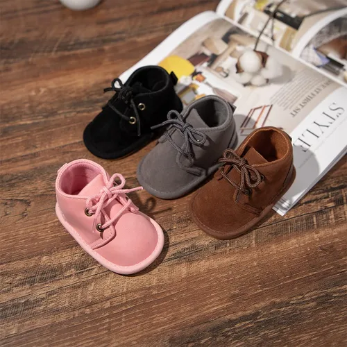 Miniatura 2 de Babelvit Mocasines Oxford para bebés y niñas, zapatos con cordones, zapatos para caminar primero, mocasines de piel sintética, suela de goma suave