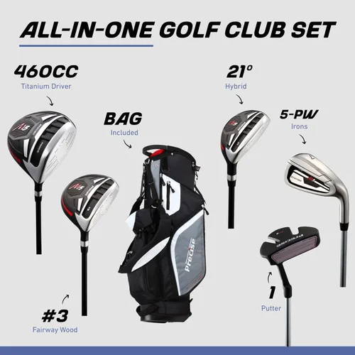 Miniatura 2 de Precise Juego de golf M5 para hombre – Conductor de 460 cc, madera de calle, híbrido, hierros de 5 PW, putter y bolsa de soporte Juego completo
