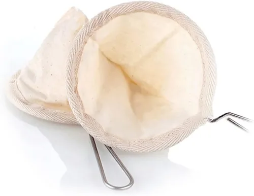 Miniatura 3 de 2 piezas de tela de franela filtro de café filtro de café pequeño calcetín tela filtro de té gotero con mango de acero inoxidable