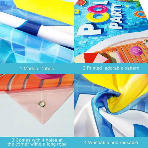 Miniatura 3 de KatchOn, Fondo extragrande para fiesta en la piscina, 72 x 44 pulgadas, pancarta de fiesta en la piscina para decoraciones de fiesta de piscina