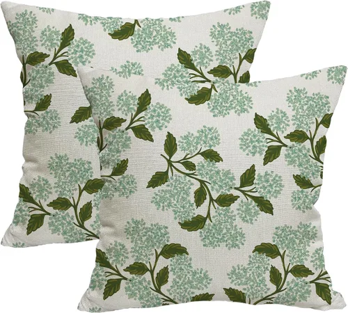 Miniatura 20 de AWJTNCQ Juego de 2 fundas de almohada florales de primavera de 18 x 18 pulgadas, fundas de almohada cuadradas decorativas de lino floral de verano