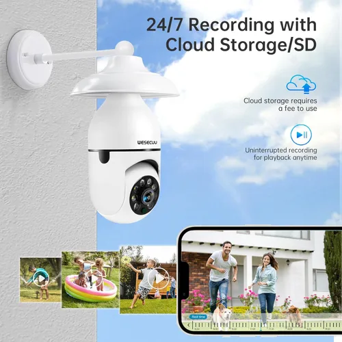 Miniatura 7 de WESECUU - Cámara de seguridad de foco - WiFi 5G y 2.4GHz 2K, cámaras de seguridad inalámbricas para exteriores con detección de movimiento y alarma